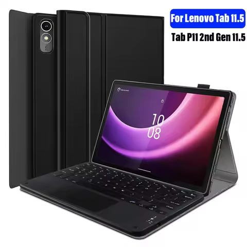 Keyboard Case For Lenovo Tab P11 2nd Gen 11.5" TB350FU/TB350XU,PU Leather Cover Keyboard For Lenovo 