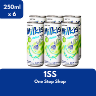 Lotte Milkis Melon Flavor Drink, 250ml set of 6
