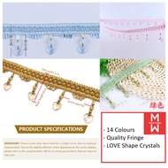 Mr Curtain LOVE Shape Crystal Bead Fringe Tape   Crystal Bead Tassel Curtain  Fringe Trim