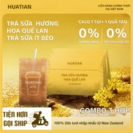 [COMBO of 3 BOXES] HUATIAN Cinnamon Orchid Flavored Milk Tea Convenient Zip Bag, Low Kcal Drinks, 14