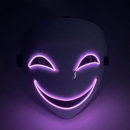 LED Glowing Black Bullet Leech Shadow Mask Full Face Ghost Face Clown Plastic Black Contract Halloween