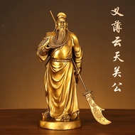 H-66/Ruiyixiang Brass Guan Gong Ornaments Wu Guan Gong God Copper Statue Stand Knife Guan Gong Copper Statue Wu Cai Man