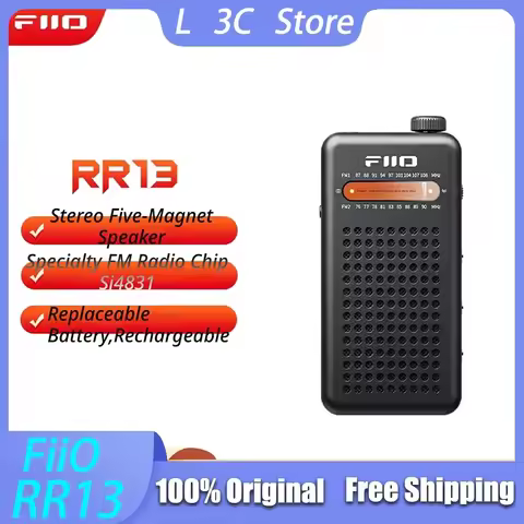 FiiO RR13 Portable Stereo Fm Radio Retro Mini Headphone Amplifier BASS+3D Sound Effects Specialty FM