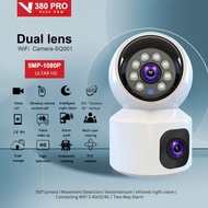 V380 Pro Wifi/4G Sim Card Dual Lens 5MP Wireless CCTV Camera 360° Connect to Cellphone Night Vision