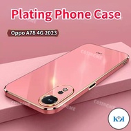 KK Oppo A78 4G 2023 Luxury Plating Casing For OPPO A78 4G A 78 78A OppoA78 2023 4G 5G Phone Case Sof