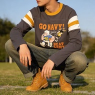 OKONKWO Ami Kaji heavy stitching baseball sports long-sleeved T-shirt Navy No. 90 rugby jersey