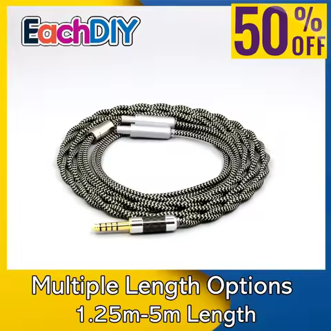 2 Core 2.8mm Litz OFC Earphone Shield Braided Sleeve Cable For Sennheiser HD800 HD800s HD820s HD820 