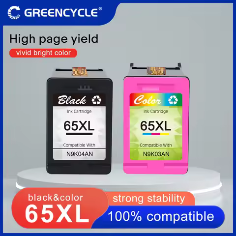Remanufactured 65 65XL Black/Color Ink Cartridge Replacement Compatible for HP Envy 5055, 5058, 5052