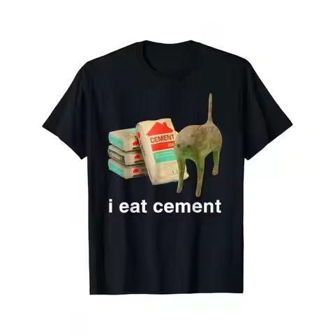 I Eat Cement Cursed Cat Funny Oddly Specific Dank Meme T-Shirt180g