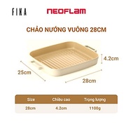 [Hàng chính hãng] Chảo nướng chống dính bếp từ  Neoflam Fika 28cm. dùng để nướng trên bếp hoặc thay khay trong lò nướng.  Made in Korea. Hàng có sẵn, giao ngay