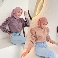 Puffy Satin Silk Blouse | Bellpuff Sateen Silk -01 Blouse satin puffy