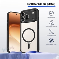 Caing for Honor 600 Pro 5G 600Pro Honor600 Armor Matte Transparent Magnetic Shockproof Phone Case