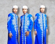Jubah gamis elbani bordir SHIMAR jubah luaran full bordir depan belakang tangan panjang pria dewasa 