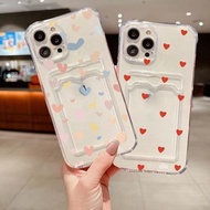 Love Heart Photo Card Holder Wallet Casing For iPhone 16 15 Pro Max 14 Plus13 Mini 14Plus 13Mini she