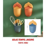 GANTUNGAN Corn Stick-On Glass - Multipurpose Corn-Patterned Stick-On Hanger