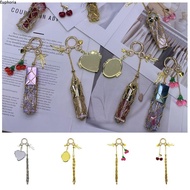 EUPHORIA Lip Balm Bag Key Chain, Silver Color Stainless Steel Metal  Pocket Lipstick Bag Keychain, I