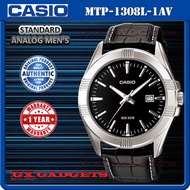 CASIO MTP-1308L-1AV STANDARD ANALOG GENTS WATCH DATE GENUINE LEATHER WR50M 1308