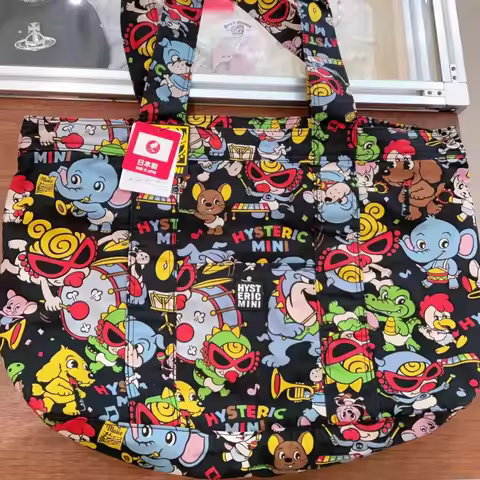 Hysteric Mini Diaper Bags Full Printed Shopping Bag Cartoon Cute Large Capacity Satchel Bag Outing C