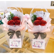 Hong Nhu 3 flowers with h3 bag & beautiful and meaningful gift card