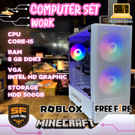 คอมพิวเตอร์ประกอบ Core-i5 / Ram 8GB / HDD 500GB / Intel HD Graphic ทำงาน เล่นเกม SF/Roblox/FreeFire 