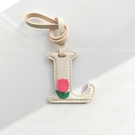 Handcrafted Tulip Leather Letter Bag Charm - Alphabet Bag Charm & Leather Bag Charm & Tulip Bag Char