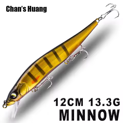 Chan's Huang 1PCS Shallow Diver Minnow Hard Tackle 3PCS Treble Hook Fishing Lure Floating Artificial