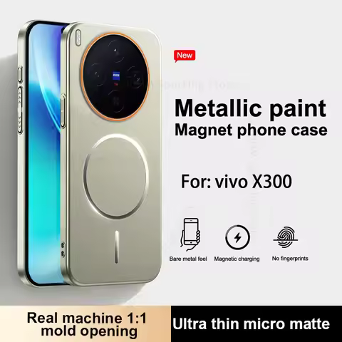 Wireless Charging Magnetic For Magsafe Case For vivo X300 Pro Metallic Paint Hard Matte Tough Shockp