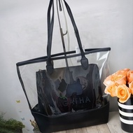 ☽ ⚽︎ ⚘ ♞Agatha Paris PVC Tote Bag with Pouch