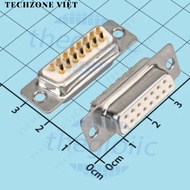 [3 Pieces]- DB15 Port 15 Pins Gold Plated 2 Rows Solder Wire Connector TechZone Viet
