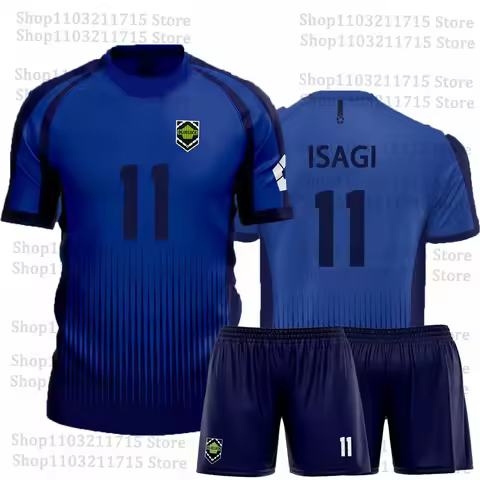 2025 New Anime Blue Lock Football Jersey Shorts Sets 3D Print Sports Soccer T-shirts Suit Summer Men