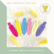 Candy Color Seamless Hair Clip with Metal Fringe Hair Kid's Fashion Hari Clip Accessories