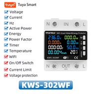 TUYA WiFi Smart Circuit Breaker Power Meter Relay Over Under Voltage Protection Switch Energy kWh Te