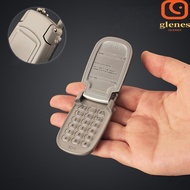GLENES Mini Phone Model Pendant, Retro Hanging Flip Phone Keychain, Cute Goth Grunge Punk Alloy Fold