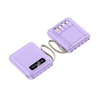 20000mAH Fast Charing Powerbank With 4 Cables Cute Mini Powerbank With Lanyard Portable Power bank Digital Display LED