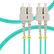 FLYPROFiber 1M SC to SC OM4 Fiber Patch Cable | Length Options: 1m-50m, 40GB/100GB Duplex Duplex 50/