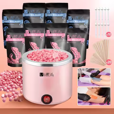Viilife Hair Removal Wax Melting Machine Wax Heater Depilation Paraffin Warmer 8 Packs of Wax Beans 
