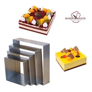 stainless Steel Ring Square Height 5-10 Cm.+Size 6.5-14.5 Cm./Mouse Cake Mold Tart mousse Mini Cooki
