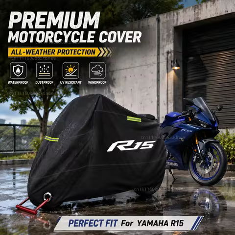 Outdoor Motorcycle Cover Waterproof Full Protection 190T Oxford Cloth For For YAMAHA YZFR15 YZF-R15 
