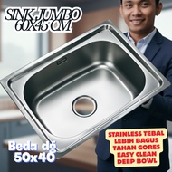 Jumbo Sink Set 60x45cm h=19cm Stainless Steel Kitchen Sink Single Bowl Anti-Rust