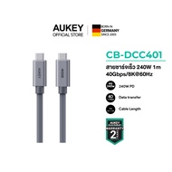 AUKEY CB-DCC401 สายชาร์จ Circlet Mix 240W 40G 1M USB4 GEN3 40Gbps USB-C to USB-C Cable สายถัก รองรับ