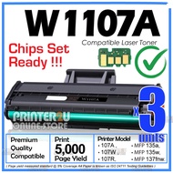 3x H*107A Toner Compatible to H* W1107A 107A Black W1107X for H* Laserjet 107A 107W MFP 135A 135W 13