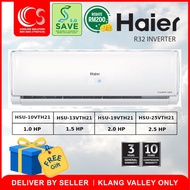 Haier Inverter R32 1.0HP/1.5HP/2.0HP/2.5HP HSU-10VTH21/13VTH21/19VTH21/25VTH21 Air Conditioner/ Aircond Deliver by Seller (Klang Valley area only)