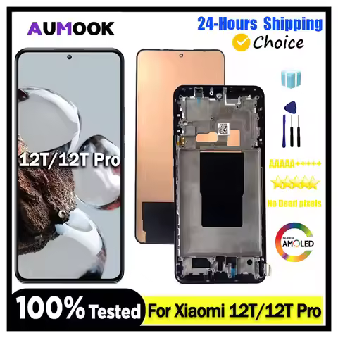 AMOLED Display For Xiaomi 12T 22071212AG LCD Display Touch Screen Digitizer for Xiaomi 12T Pro 22081