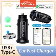 Mini Car Charger GPS Locator Tracker USB Phone Charger Type C for iOS Or Google Find My App Vehicle 