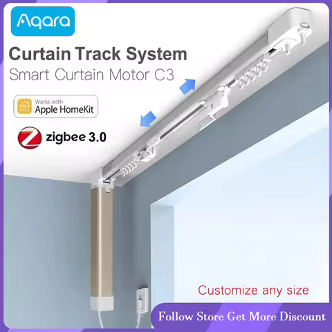 Aqara Smart Zigbee 3.0 Curtain Drive Motor C3 With1.3m-6m Silent Electric Curtain Rail Track Homekit
