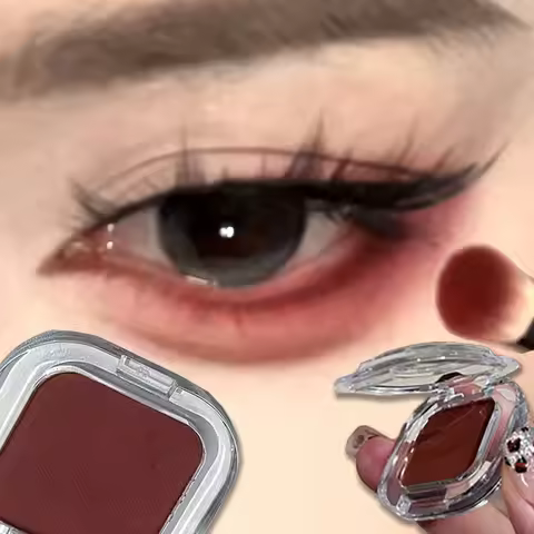 Red Brown Monochrome Eyeshadow Eyeliner Powder Palette Silky Matte Coral Red Lying Silkworm Eyeliner
