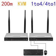 200M Wireless Wifi HDMI KVM Extender Video Transmitter Receiver 1 TX and 2 3 4 RX Splitter / Multi To One Switch for PS3 PS4 PS5 Xbox Camera Laptop PC To TV Monitor Keyboard Mouse