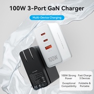Vention® 100W GaN 3-Port Fast Charger for Laptop & Devices | PD3.0 Compact Design
