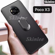 Casing poco X3 X3 Pro NFC F3 F3 Pro Silm Matte Cover Ring Standing Softcase Silicone Casing hp