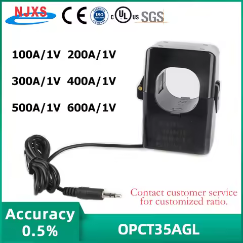 NJXSE Split Core Current Transformer OPCT35AGL Clamp CT AC 100A 200A 300A 400A 500A 600A / 1V 40mA 5